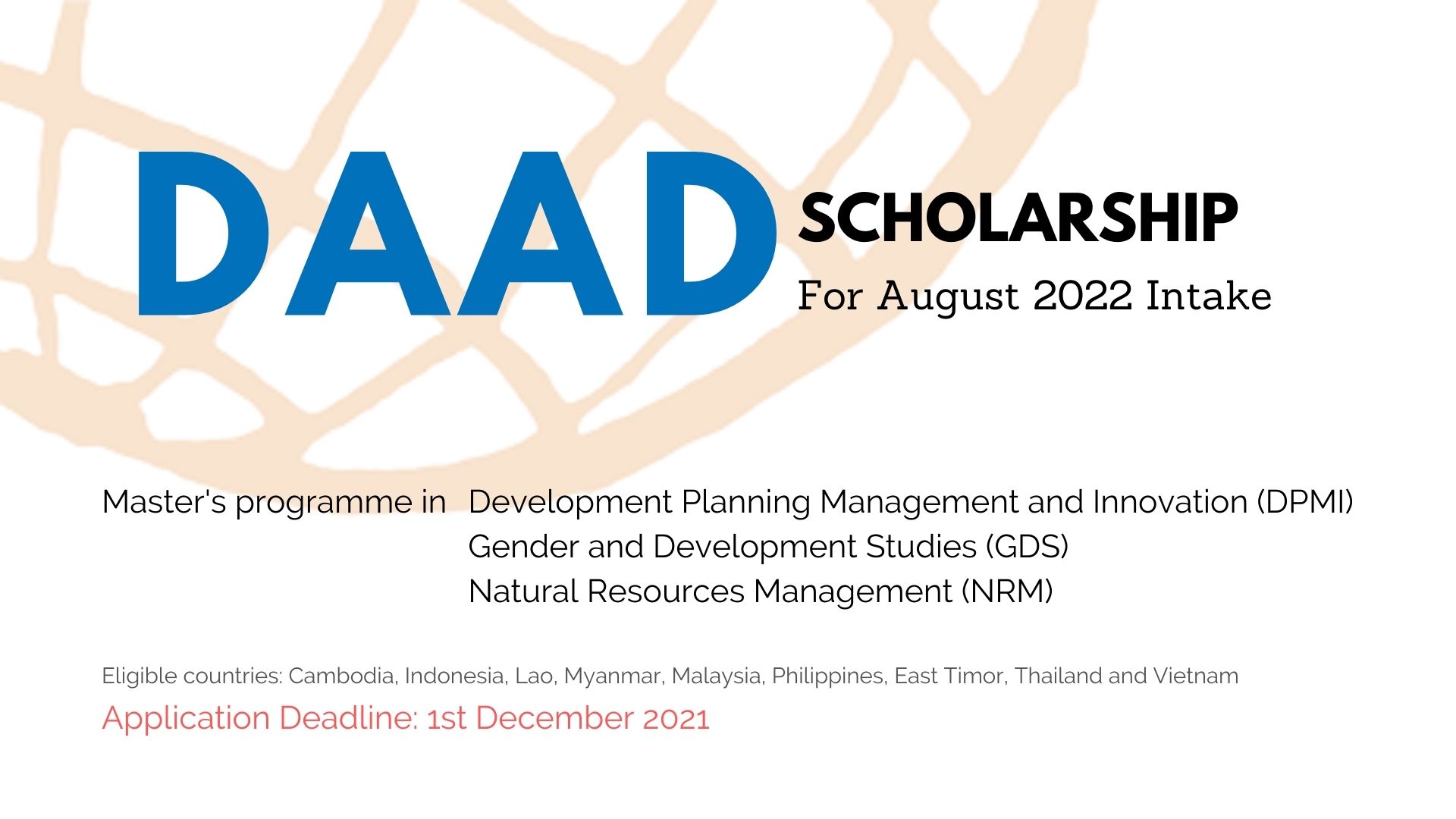 DAAD Scholarship for Fall 2022 Semester Intake at Asian Institute of