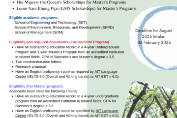 ROYAL THAI GOVERMNENT SCHOLARSHIPS for Doctoral and Master Degree program